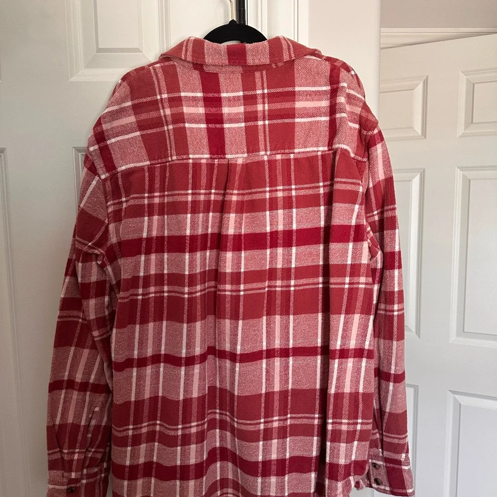 Aerie Flannel Shirt Ahh- mazingly Soft Red and White - Picture 3 of 3